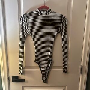 Striped Black and White Women’s One Piece